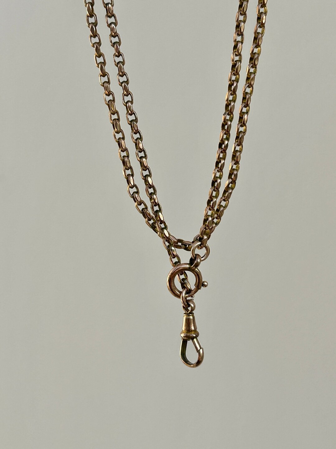 Antique Rolled Gold Longguard Chain Necklace | Etsy (UK)