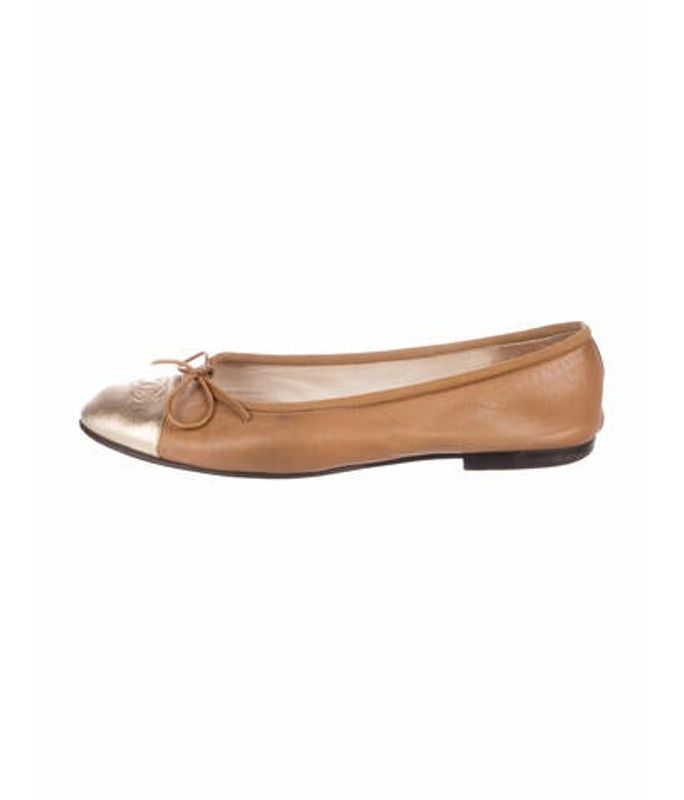 Chanel CC Leather Flats Brown Chanel CC Leather Flats | The RealReal