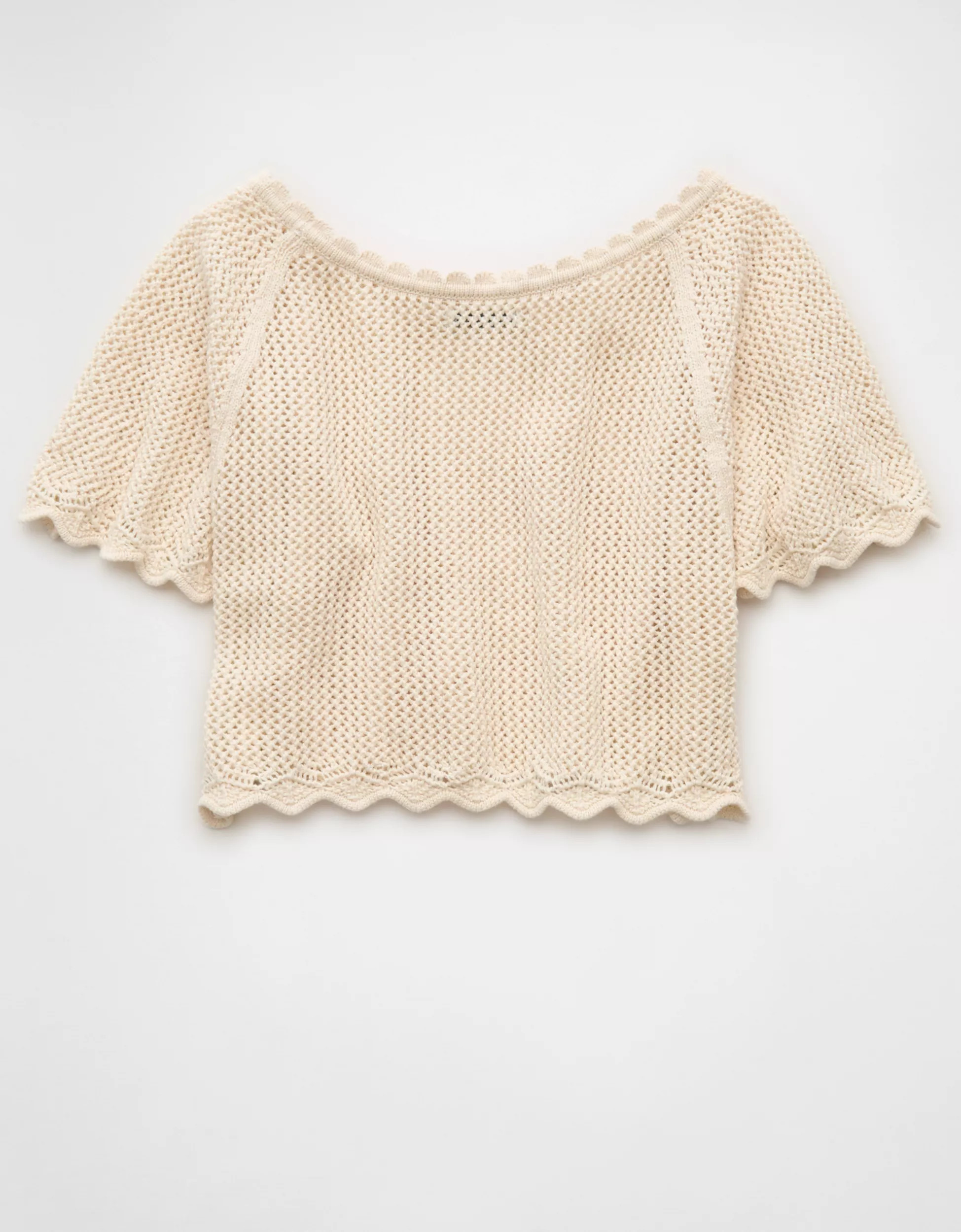 AE Off-the-Shoulder Cropped Crochet Tee | American Eagle Outfitters (US & CA)