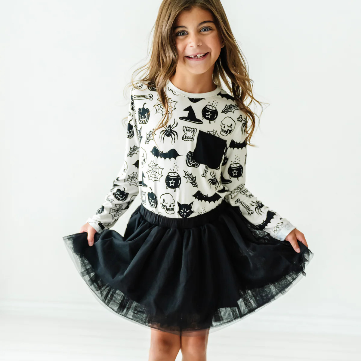 Black Bamboo Viscose Lined Tutu Skirt | Little Sleepies