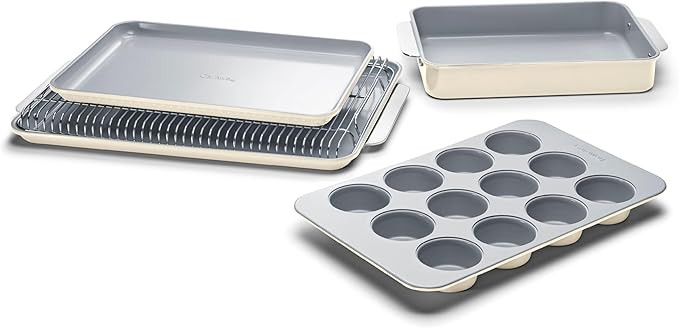 Caraway Nonstick Ceramic Bakeware Set (5 Pieces) - Baking Sheets, Assorted Baking Pans & Storage ... | Amazon (US)