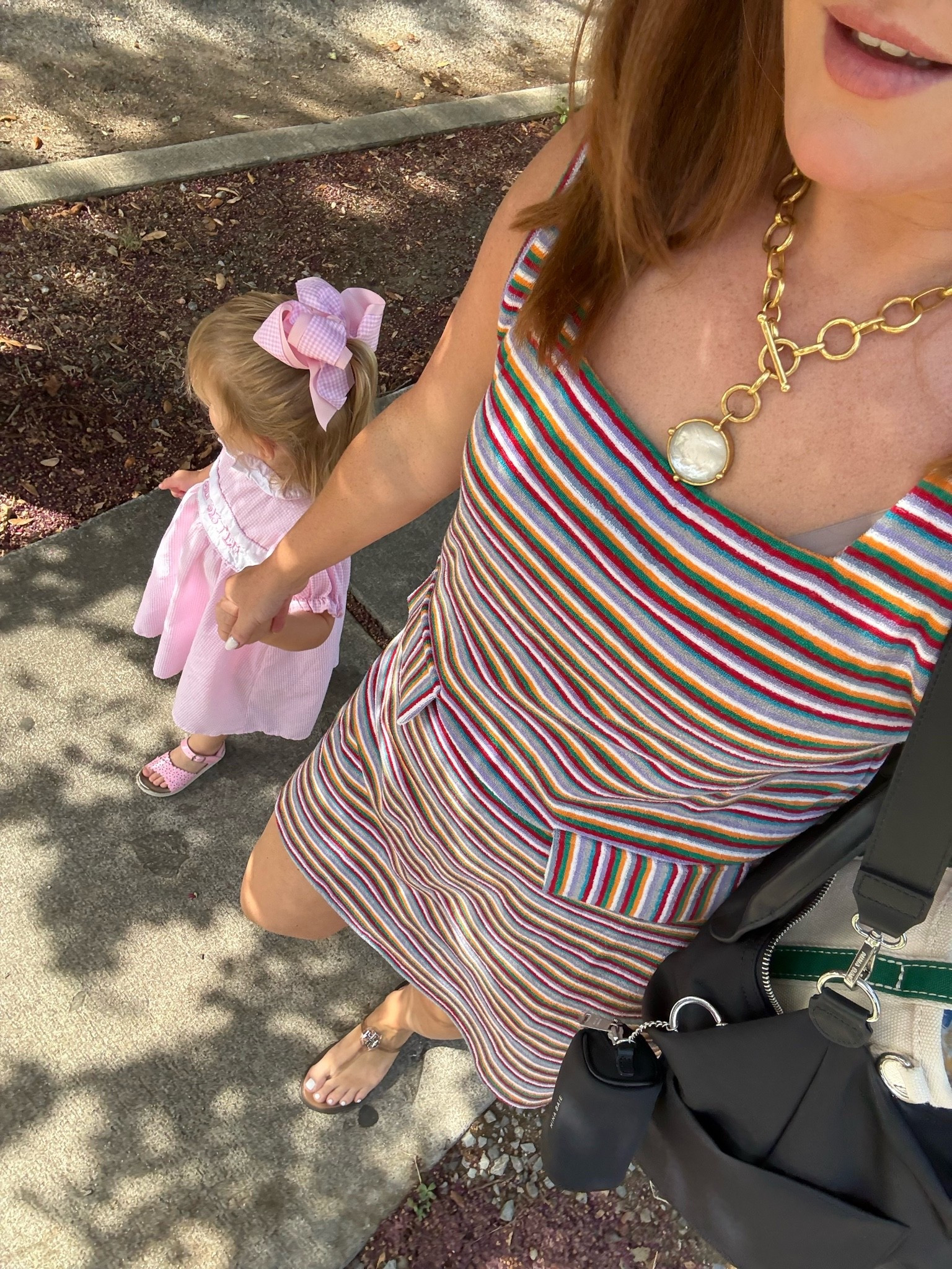 Weekend look🩷 this set is so fun for the summer! It’s a towel material and it comes with shorts! Darling Lounge has the best sets for moms! I got a size medium!