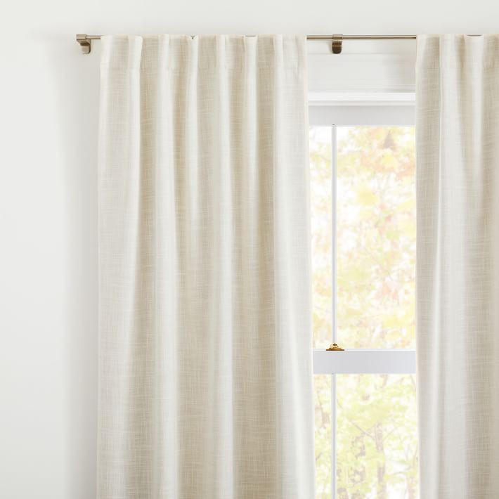 Crossweave Curtain - Natural Canvas | West Elm (US)