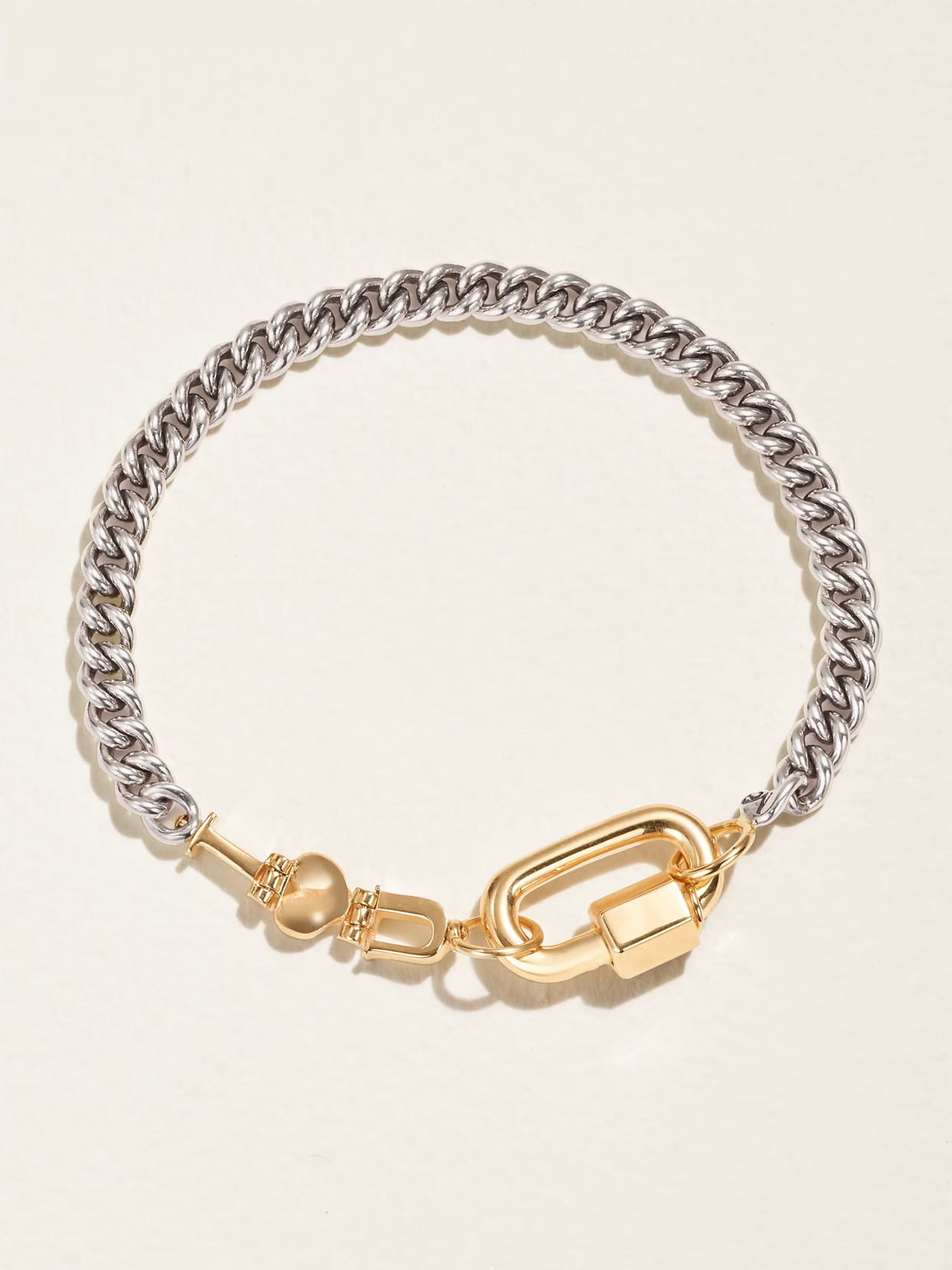 Marla Aaron - Curb Talking + Chubby Babylock Silver And 14-karat Yellow Gold Bracelet - One size | NET-A-PORTER (US)