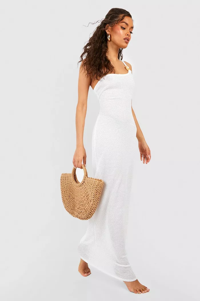 Circle Handle Straw Bag - Large | Boohoo.com (UK & IE)