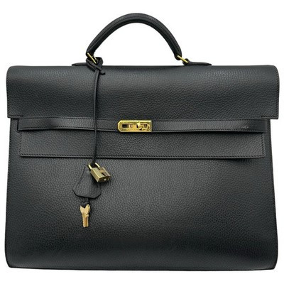 Hermes Kelly Depeche 38 \u25a1C Engraved Black Gold Hardware Ardennes Men Used | eBay | eBay US