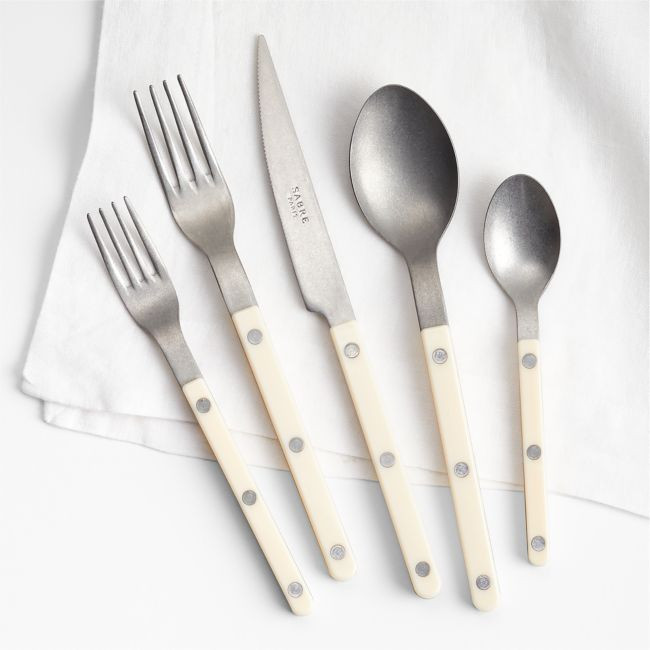 Sabre Ivory 20-Piece Flatware Set | Crate & Barrel
