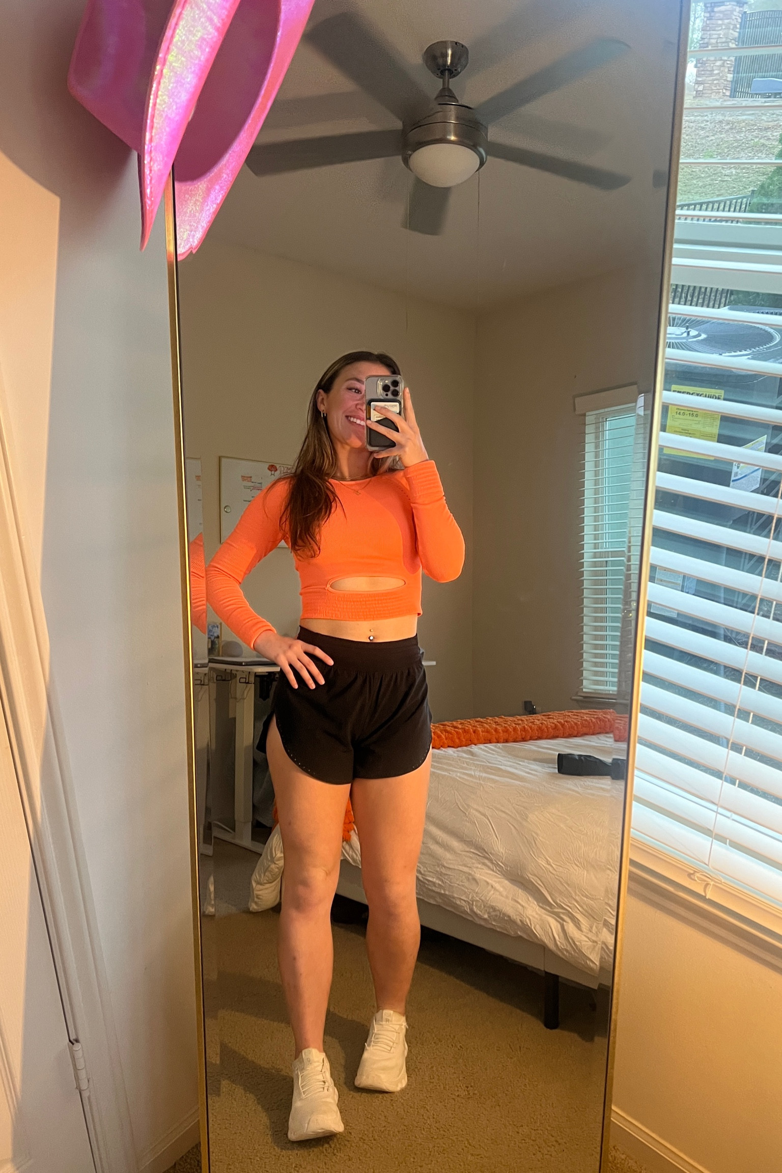 little ootd of what I wore to class today!! 
top is free people cut it out ribbed long sleeve 
shorts are lululemon fast and free
shoes are on cloud 

#LTKGiftGuide #LTKShoeCrush #LTKActive