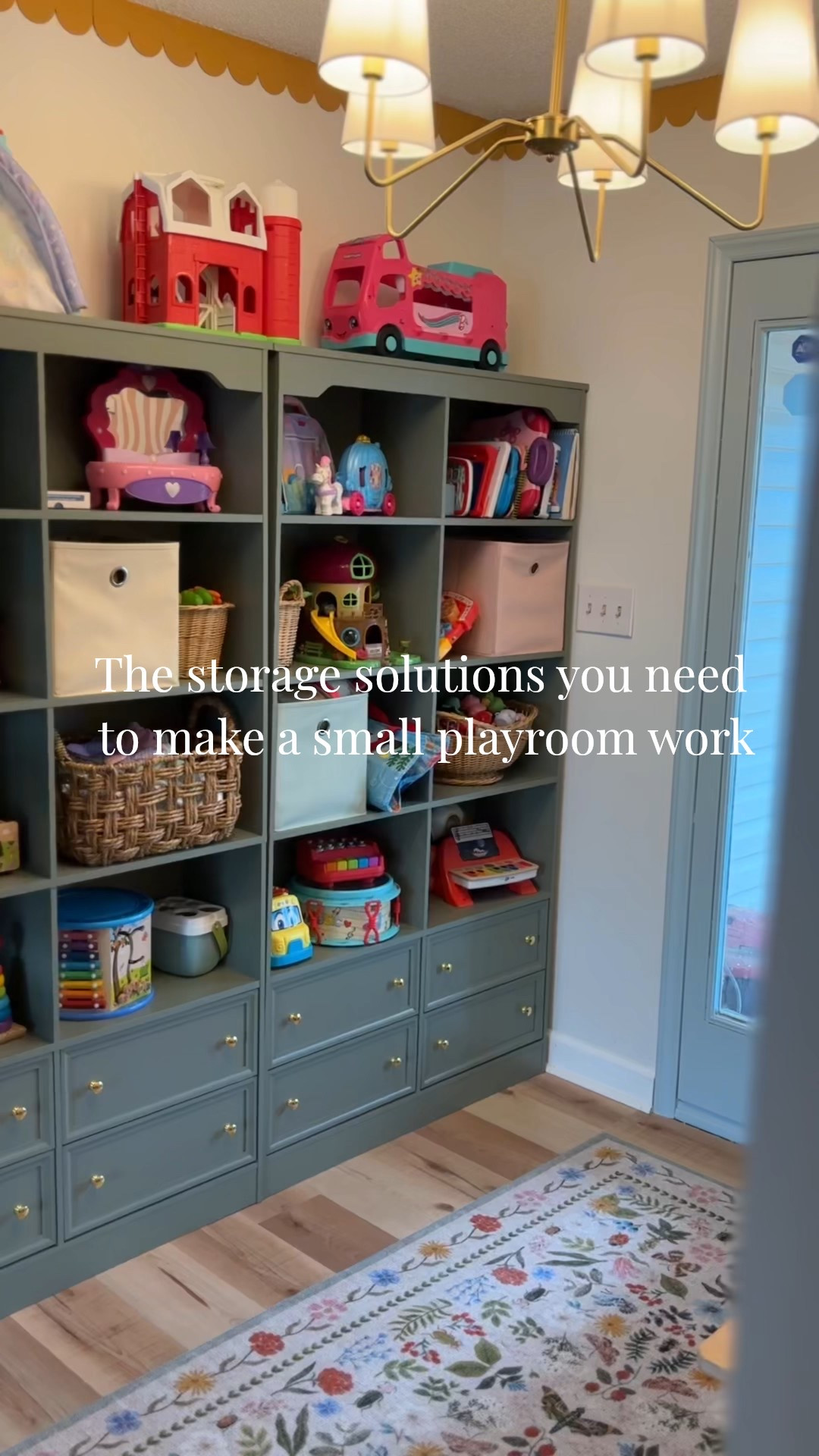 Storage solutions to make a small room work! We turned this small entryway into a playroom by hacking the storage with these shelves and baskets

#LTKHome #LTKmomlife