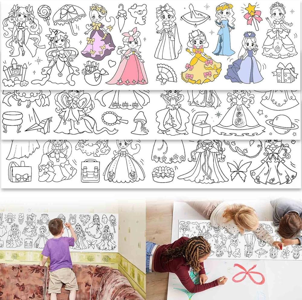 Children's Drawing Roll，2023 New Coloring Paper Roll for Kids,120 * 11.8 Inches DIY Painting Dr... | Amazon (US)