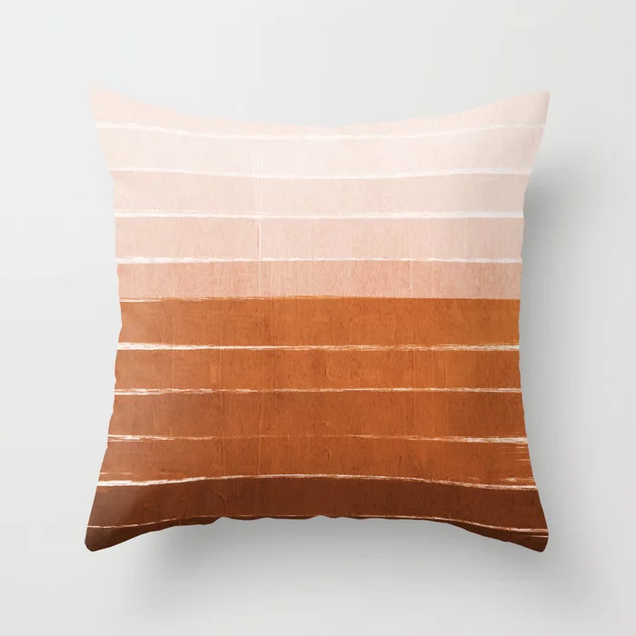 Sunset - rust, terracotta, clay, desert, sunshine, boho, ombre, paint, sunset colors,  Throw Pill... | Society6