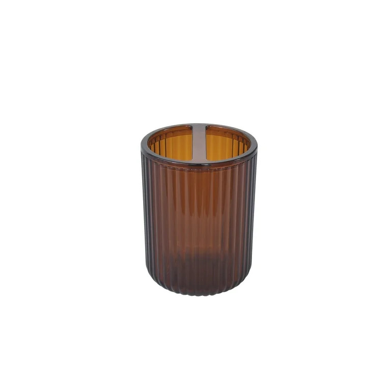 Mainstays Toothbrush Holder, Brown Plastic, Use for All Ages in Bathrooms | Walmart (US)