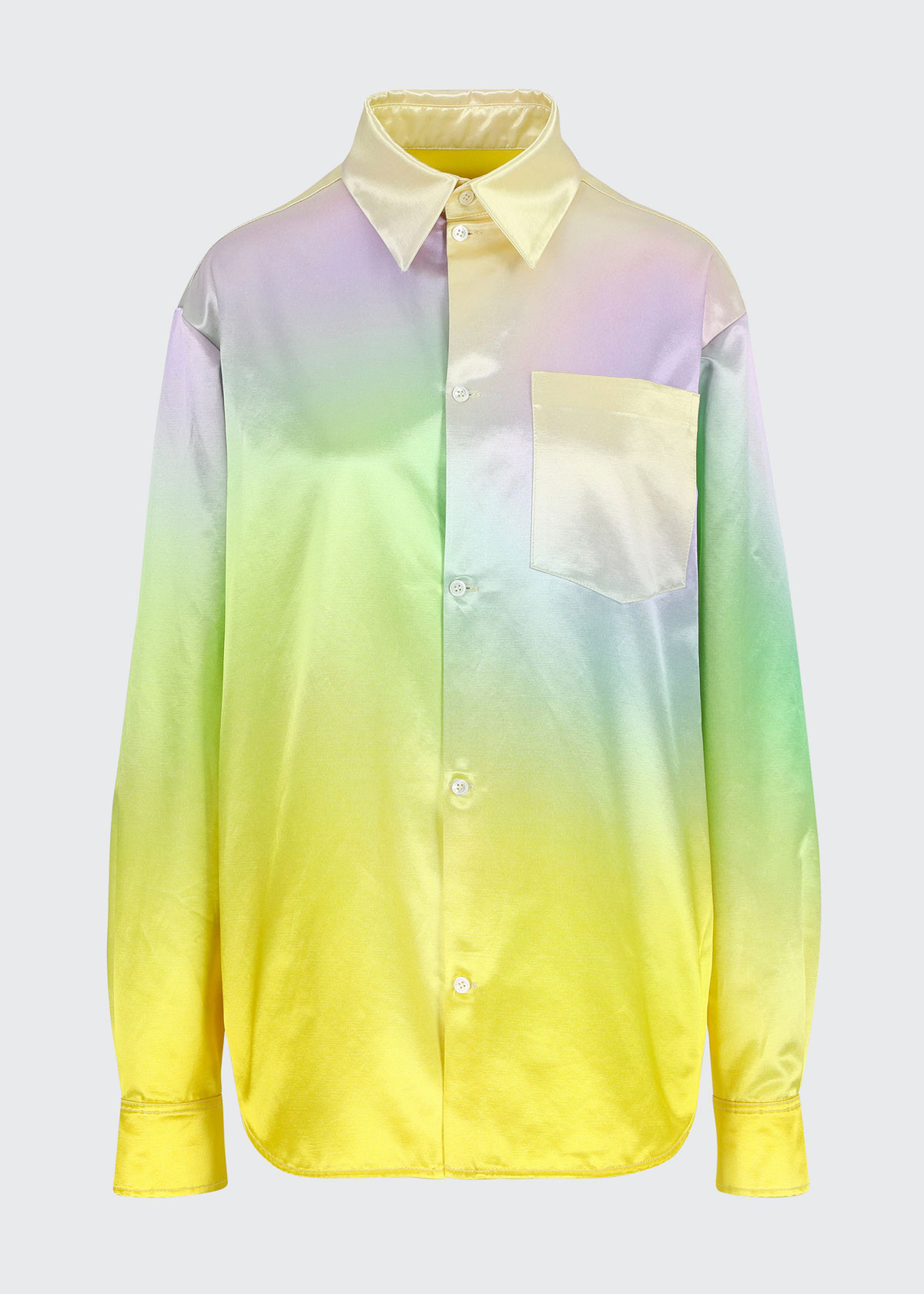 Button-Down Ombre Satin Shirt | Bergdorf Goodman