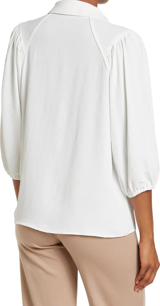 Crinkle Balloon Sleeve Collared Blouse | Nordstrom Rack