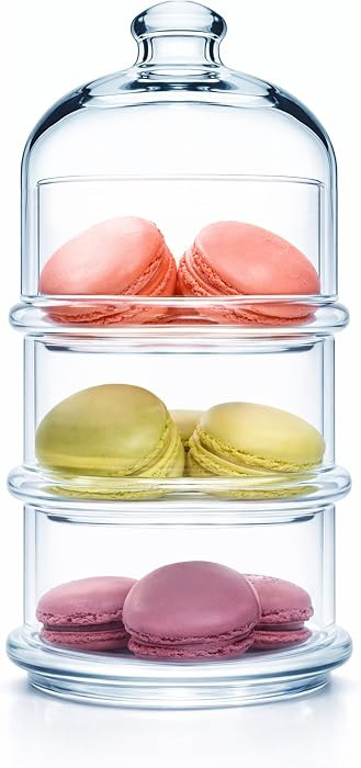 Ums 3 Tier Glass Jars with Lid, Cookie Jar, Candy Jars for Candy Buffet, Apothecary Jars, Kitchen... | Amazon (US)