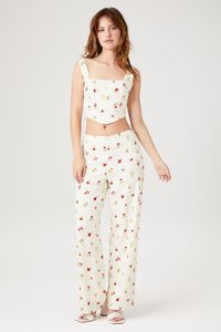 Floral Linen-Blend Pants | Forever 21 (US)