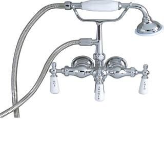 Pegasus 3-Handle Claw Foot Tub Faucet with Old Style Spigot and Hand Shower in Polished Chrome-40... | The Home Depot