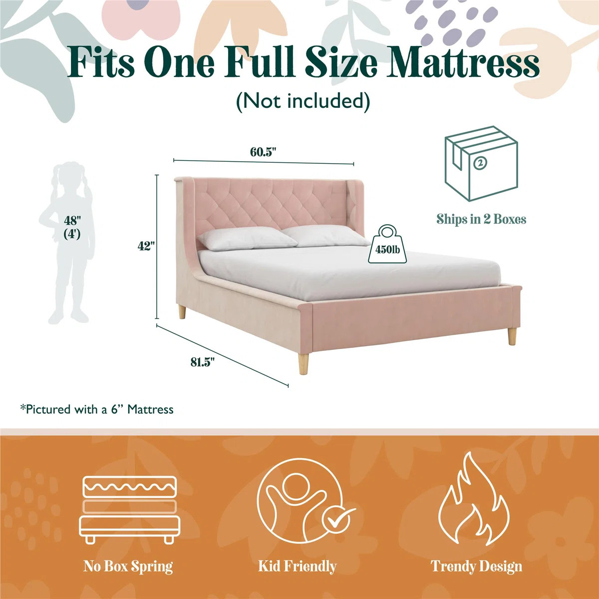Max & Finn Ambrosia Full Platform Bed & Reviews | Wayfair | Wayfair North America