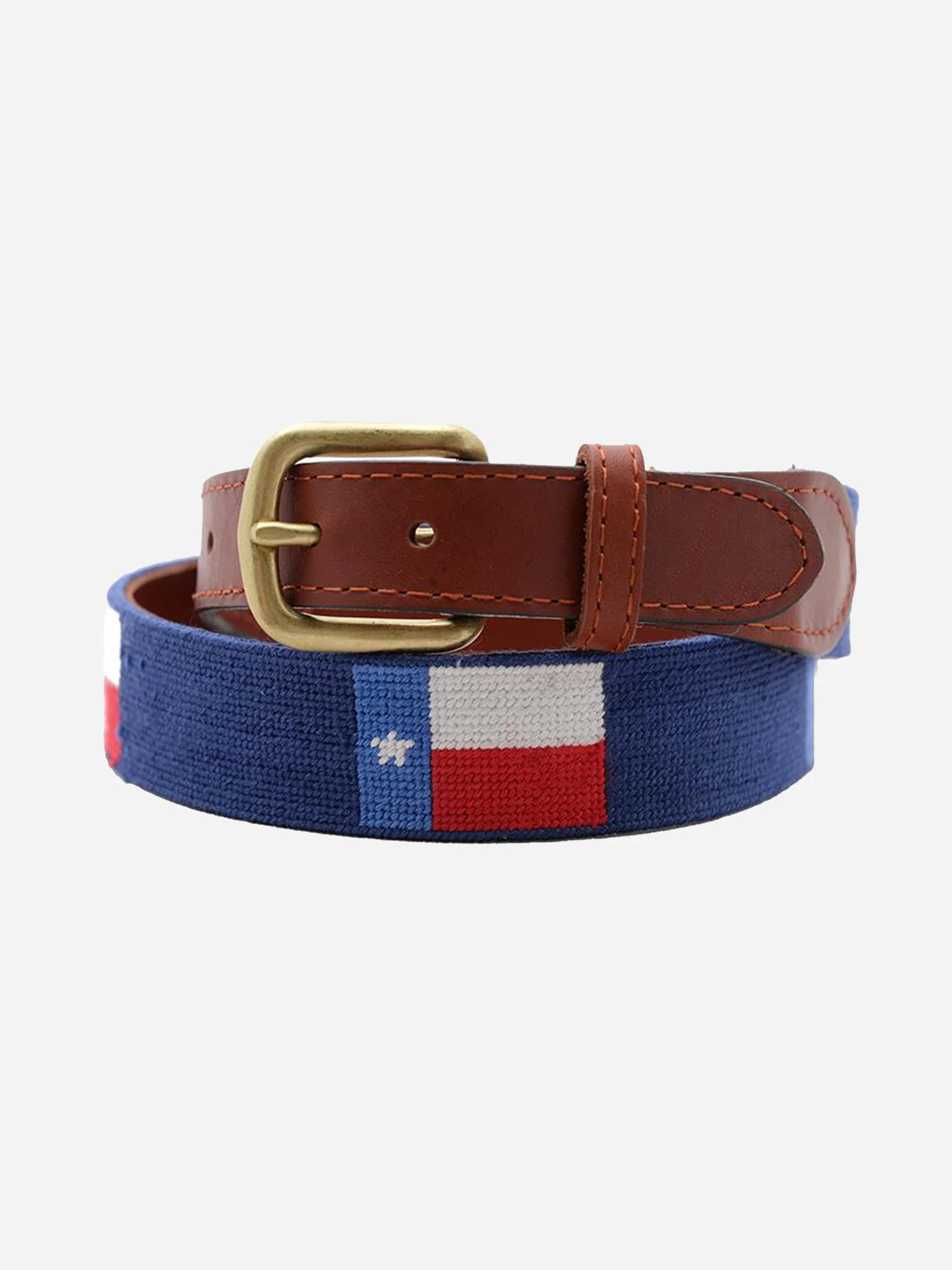 Smathers + Branson Men's Texas Flag Needlepoint Belt | Saint Bernard