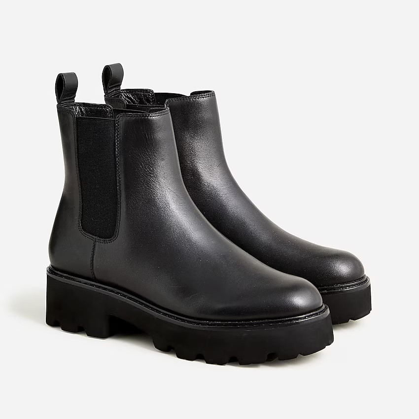 Lug-sole Chelsea boots in leather | J. Crew US