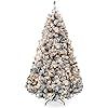 Best Choice Products 7.5ft Pre-Lit Snow Flocked Hinged Artificial Christmas Pine Tree Holiday Dec... | Amazon (US)