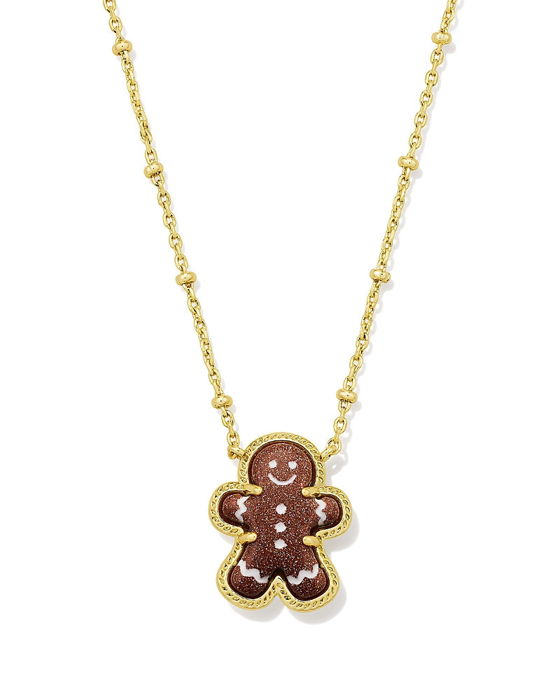 Kendra Scott Brown Goldstone & Enamel Gingerbread Pendant Necklace, 19-22 | Bloomingdale's (US)