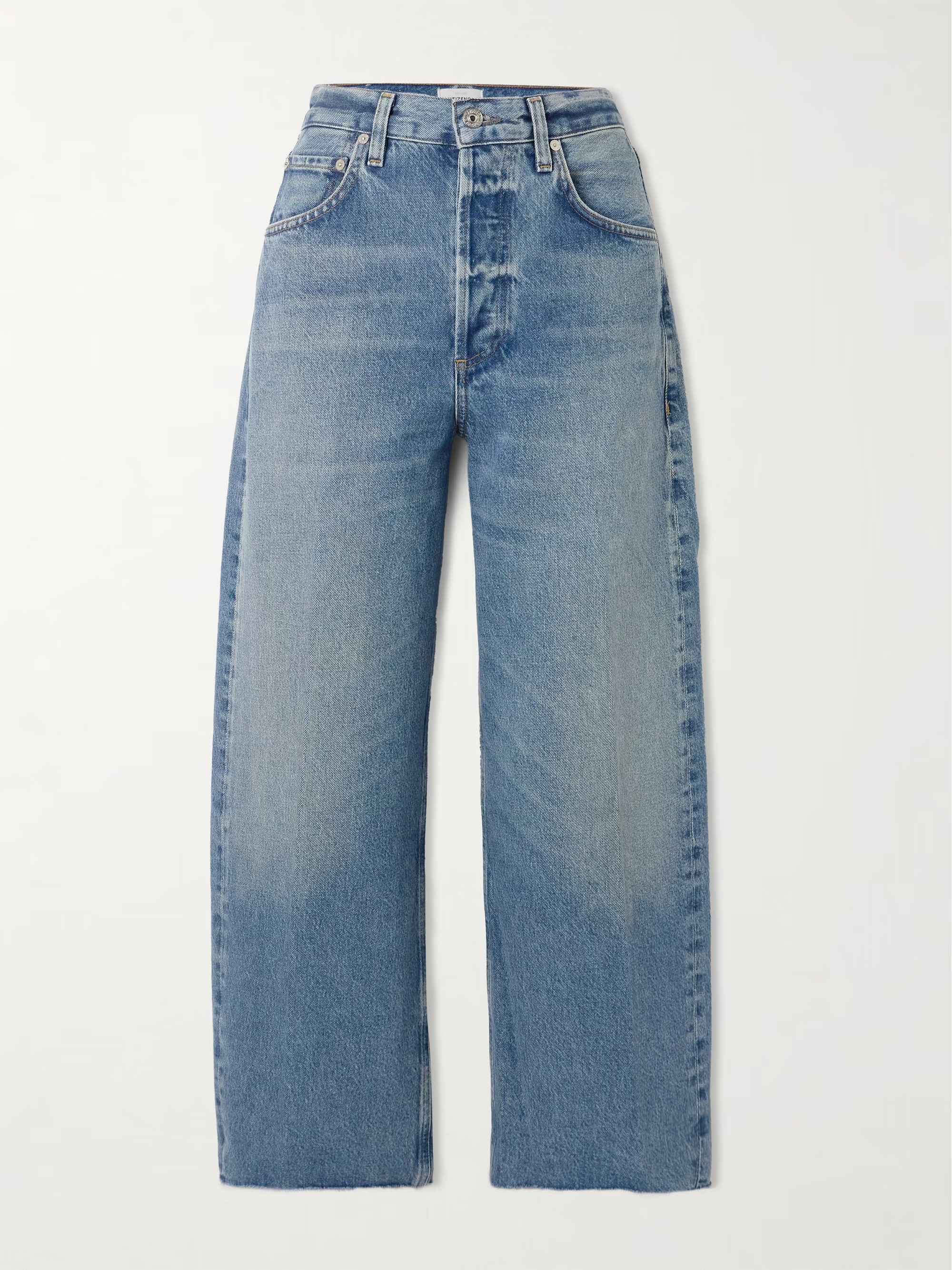 Ayla cropped frayed high-rise wide-leg jeans | NET-A-PORTER (US)