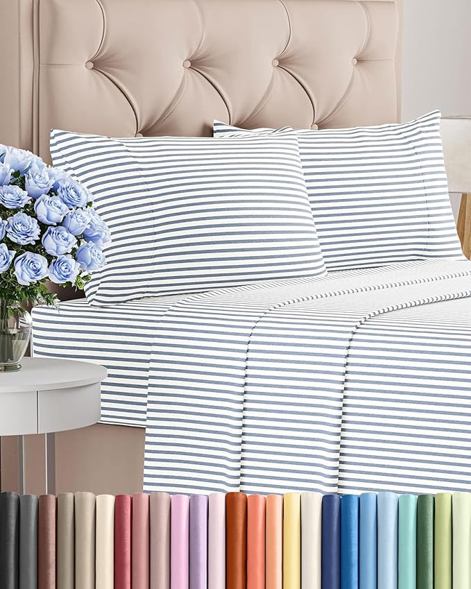 King Size 4 Piece Sheet Set - Comfy Breathable & Cooling Bed Sheets Set - Hotel Luxury Bedding fo... | Amazon (US)