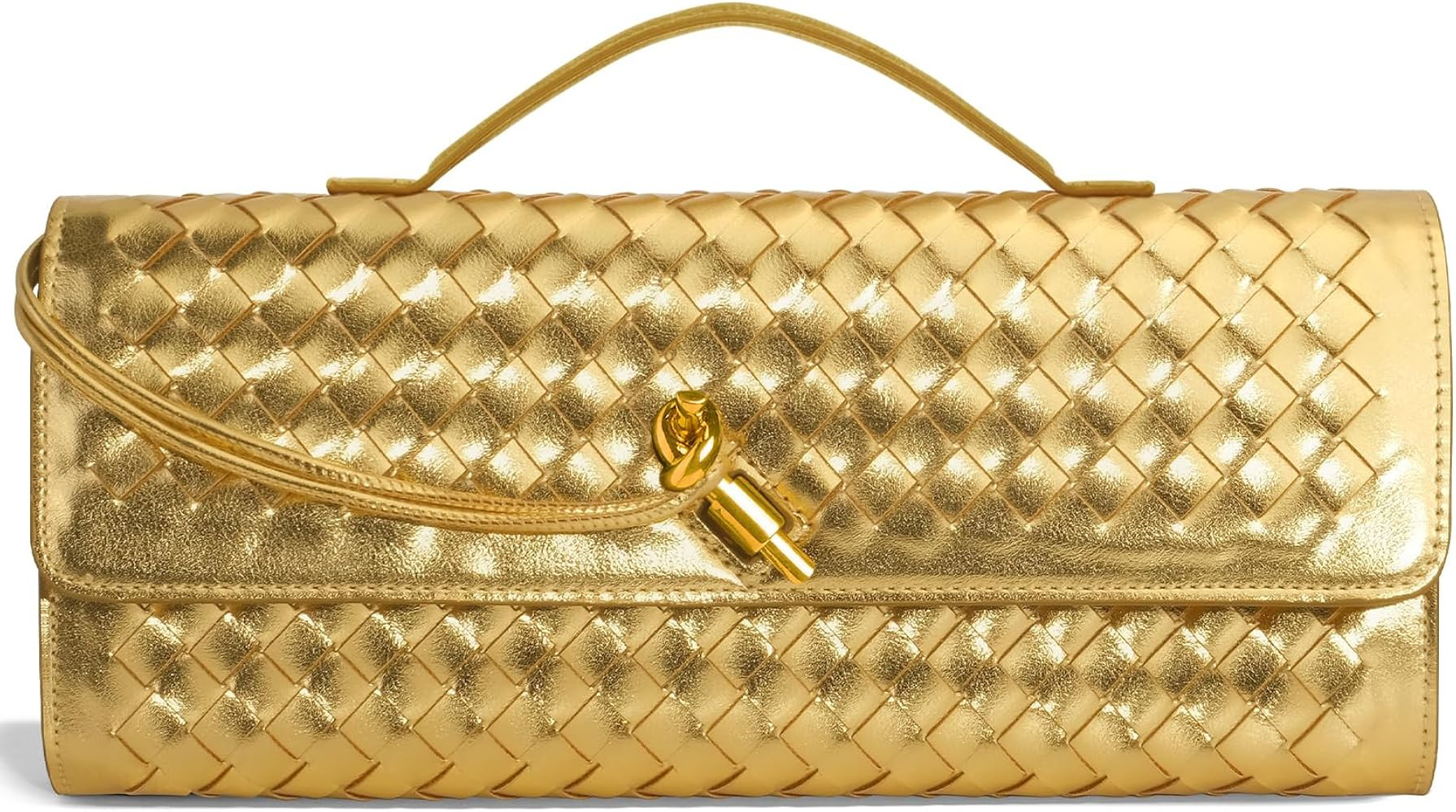 Woven Clutch Purses for Women, Leather Evening Bag Shoulder Handbag Formal Satchel Crossbody Purs... | Amazon (US)