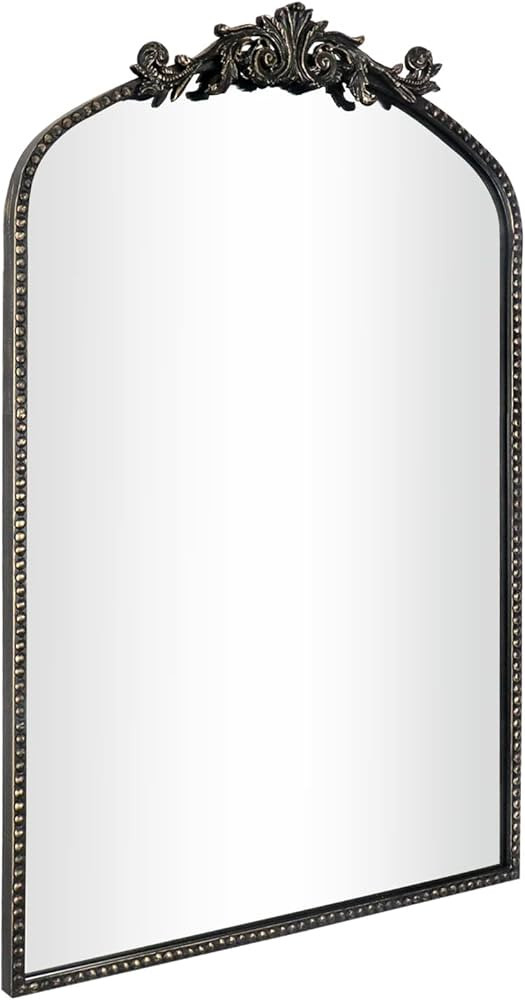 Black Traditional Arched Wall Mirror 24"x42", Victorian Vintage Mirror with Ornate Matel Frame, B... | Amazon (US)