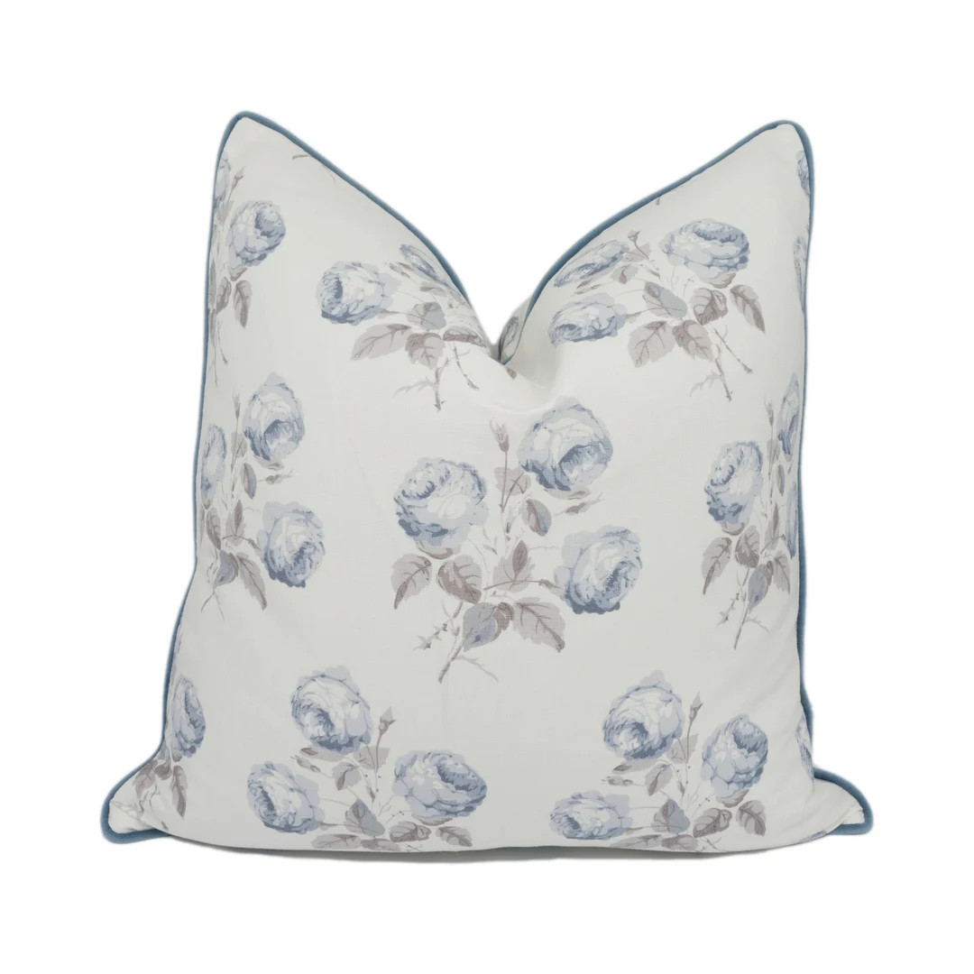 Colefax and Fowler Bowood Blue / Grey Plain or Piped - Etsy | Etsy (US)