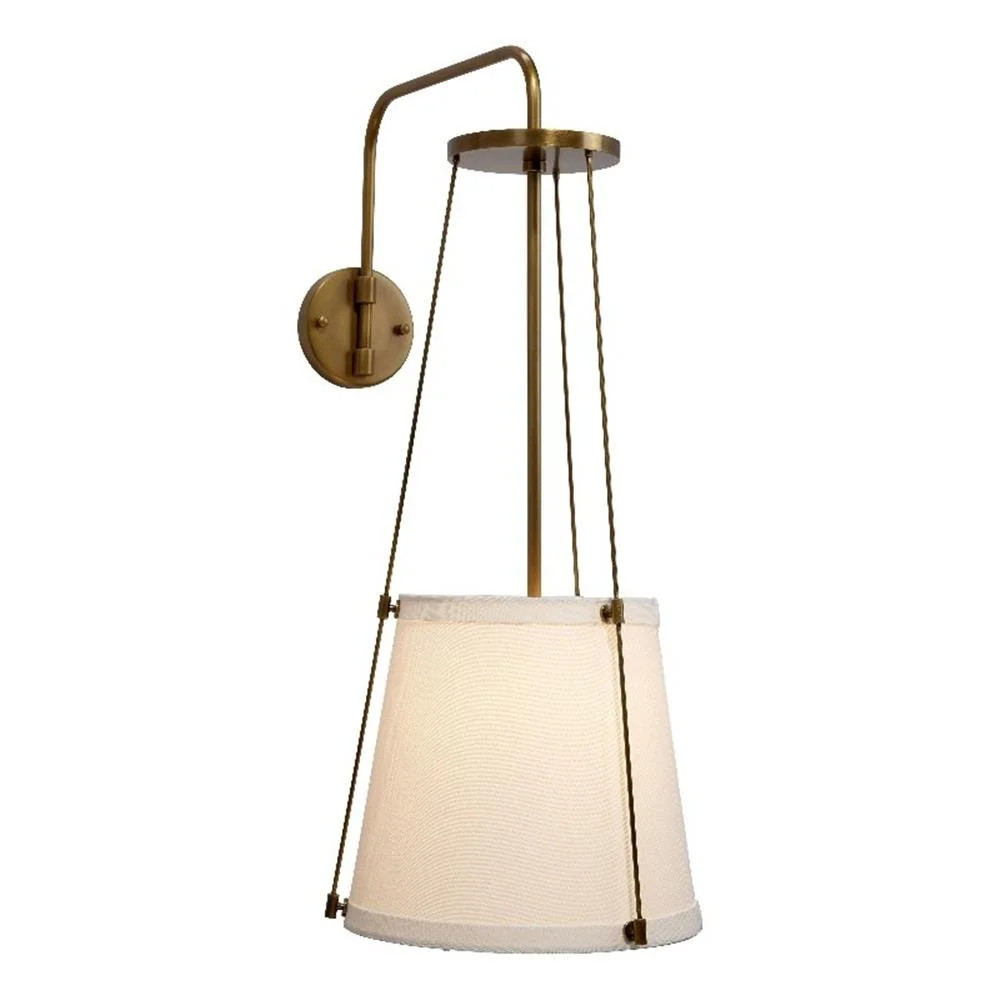 Jamie Young Co California 1-Light Metal & Linen Wall Sconce in Brass/Off White | Walmart (US)
