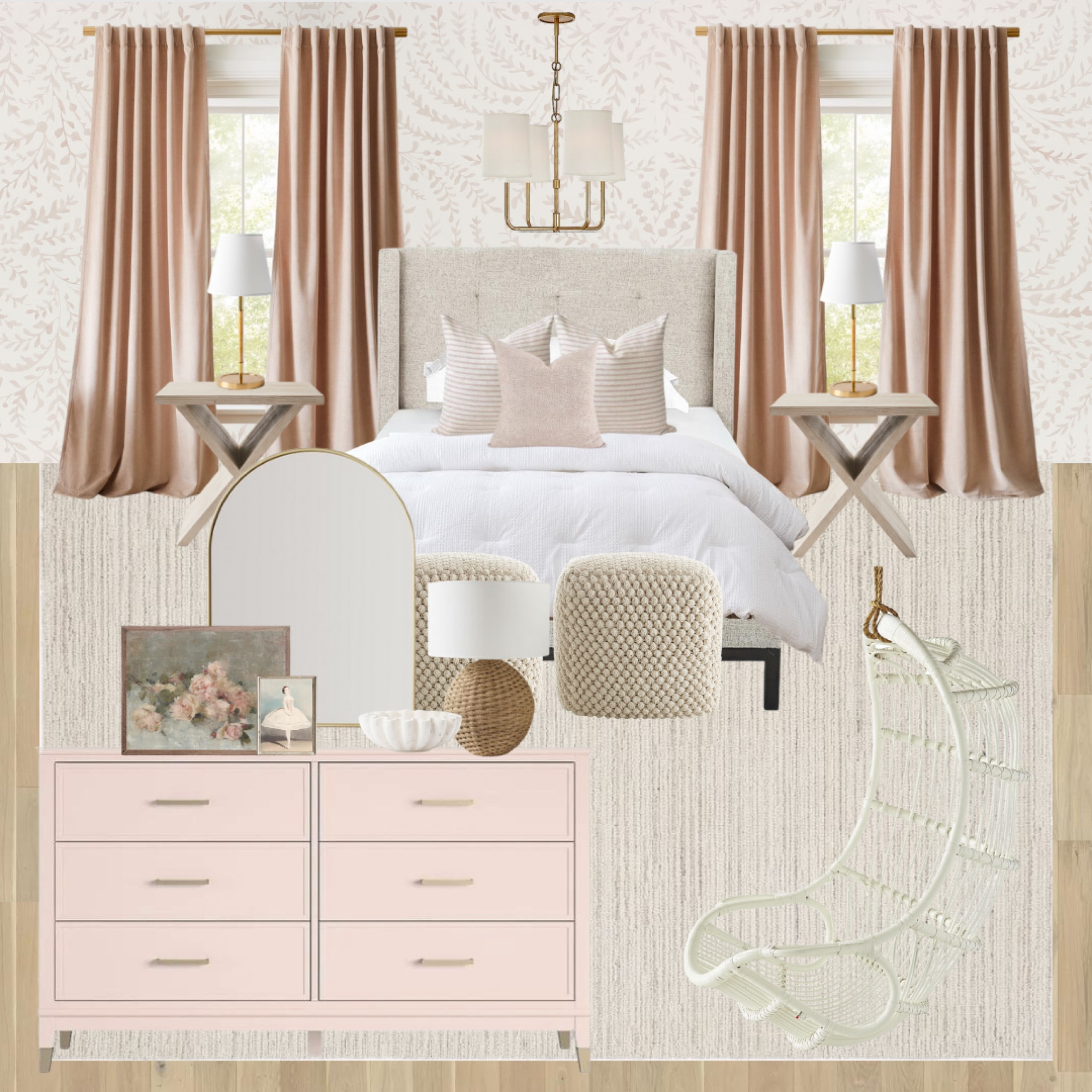 Girls room design board. Perfectly pink! 

#LTKfamily #LTKhome #LTKsalealert
