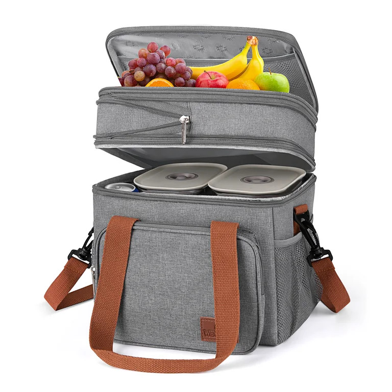 Insulated Lunch Bag, 17L Expandable Double Deck Lunch Tote Bag for Women/Men, Leakproof Freezable... | Walmart (US)