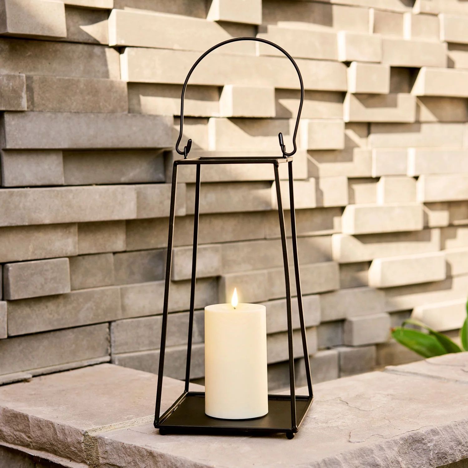 LampLust Powder Coated Matte Black Metal/Resin Outdoor Candle Holder | Walmart (US)