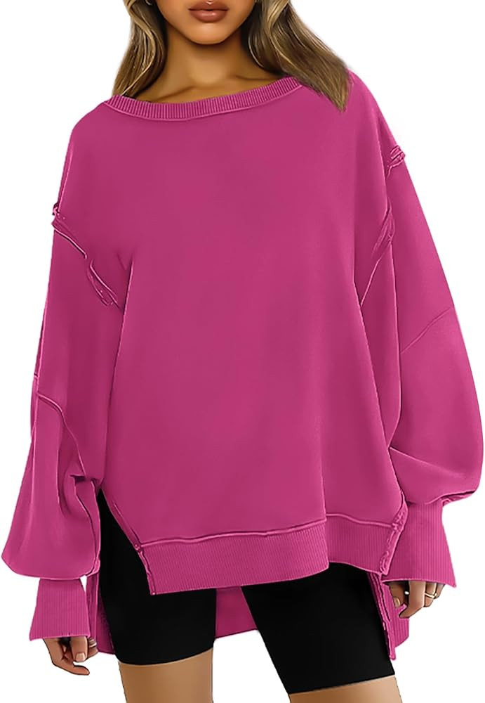 Womens Oversized Crewneck Sweatshirts Hoodies Fall Outfits Fashion Teen Girls Y2k Winter Clothes | Amazon (US)