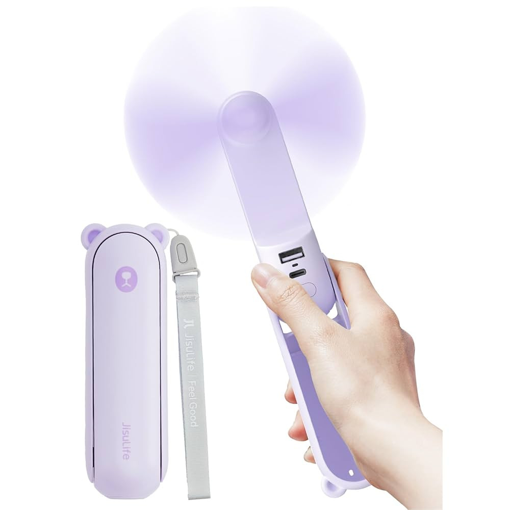 JISULIFE Handheld Fan with 4500 mAh Powerbank Max 37 Hours Runtime, Pocket Portable Battery Opera... | Amazon (US)