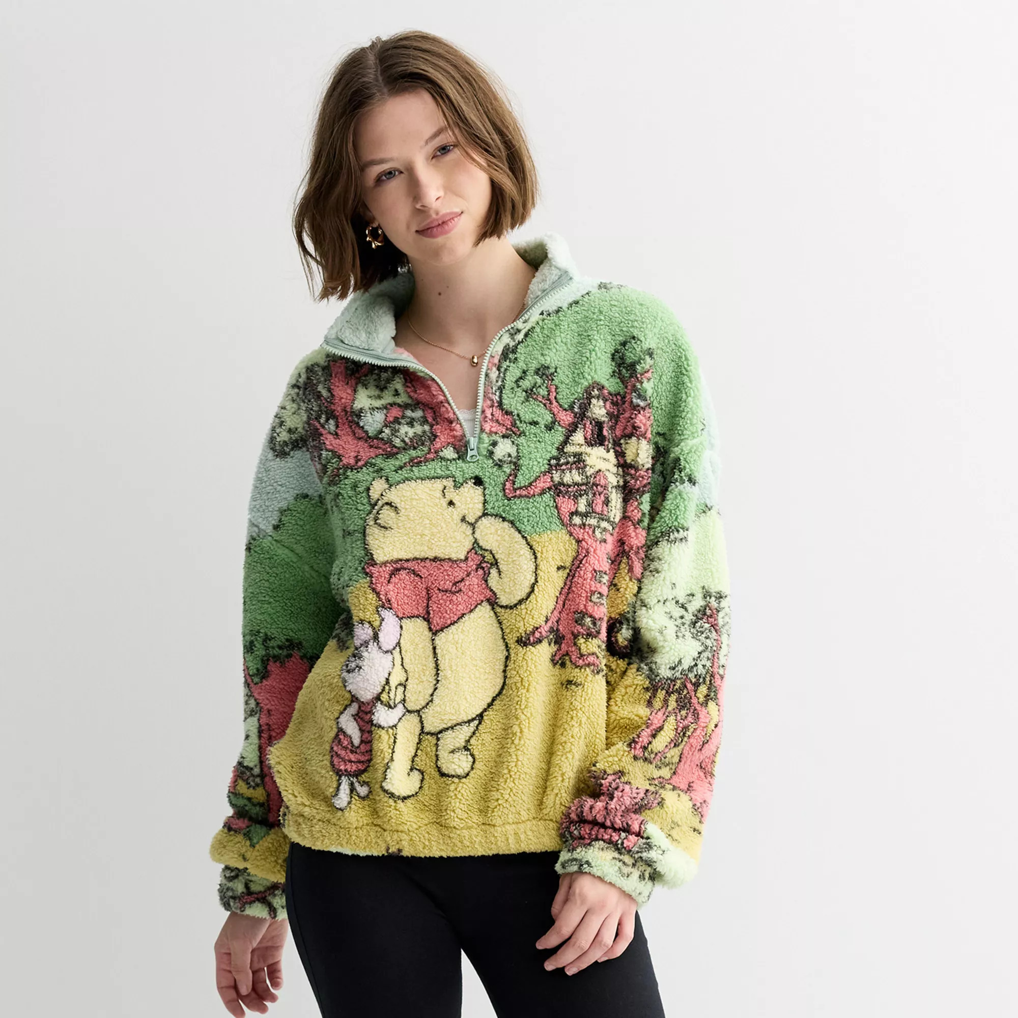Juniors' Winnie The Pooh Long Sleeve 1/4 Zip Pullover | Kohl's