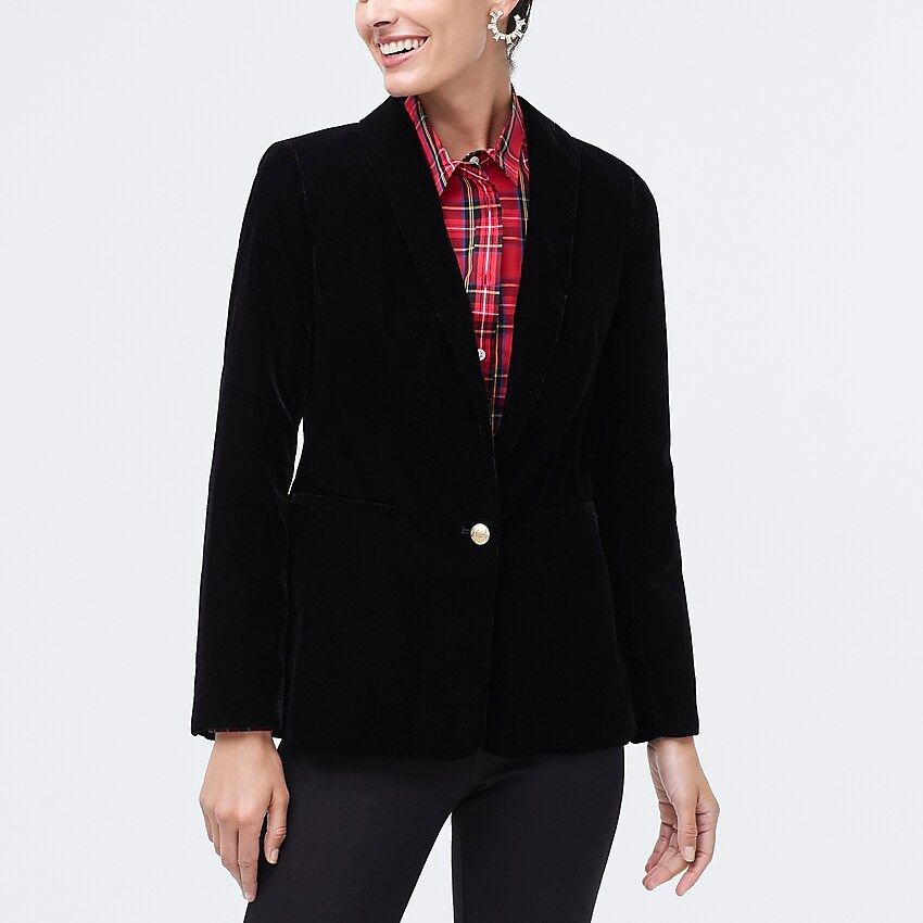 Velvet one-button blazer | J.Crew Factory