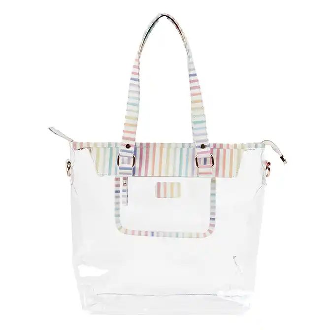 Watercolor Stripes Colorful Clear Tote Bag | Erin Condren | Erin Condren
