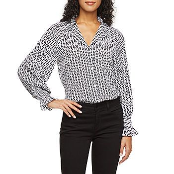 Worthington Womens Long Sleeve Regular Fit Button-Down Shirt | JCPenney