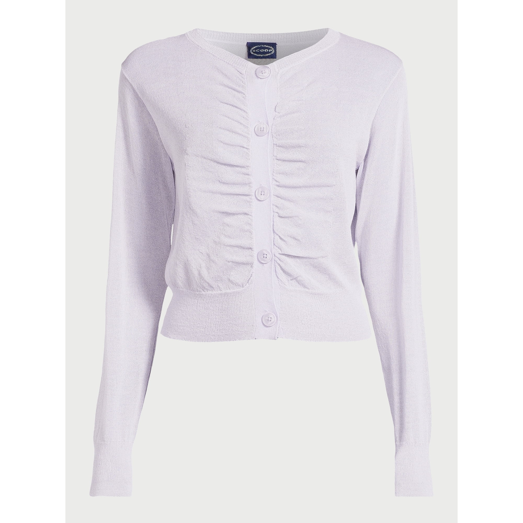 Scoop Women's Sheer Pleated Cardigan Sweater with Long Sleeves, Sizes XS-XXL | Walmart (US)