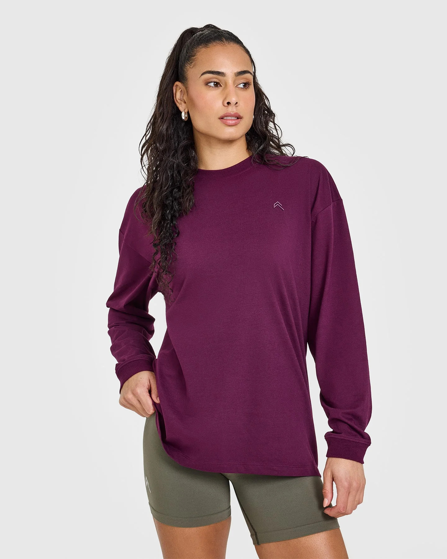 Classic Oversized Lightweight Long Sleeve Top 
 Ripe Fig | Oner Active (UK / US)
