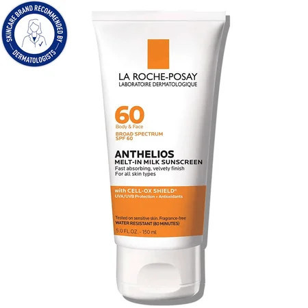 La Roche-Posay Anthelios Melt-In Milk Sunscreen for Face and Body SPF 60, 5.0 fl oz | Walmart (US)