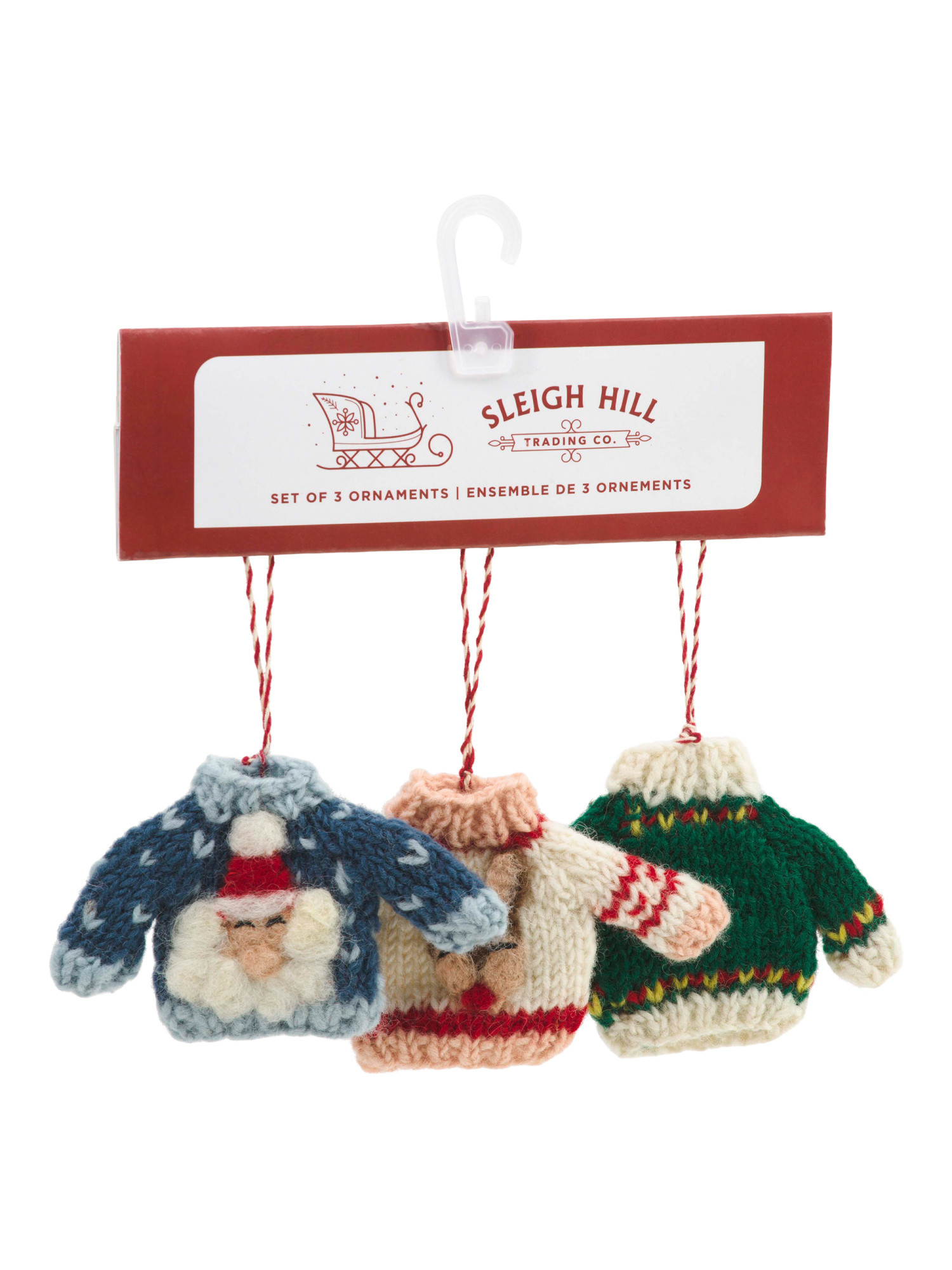 Set Of 3 3.5in Wool Knit Sweater Ornaments | Pillows & Decor | Marshalls | Marshalls