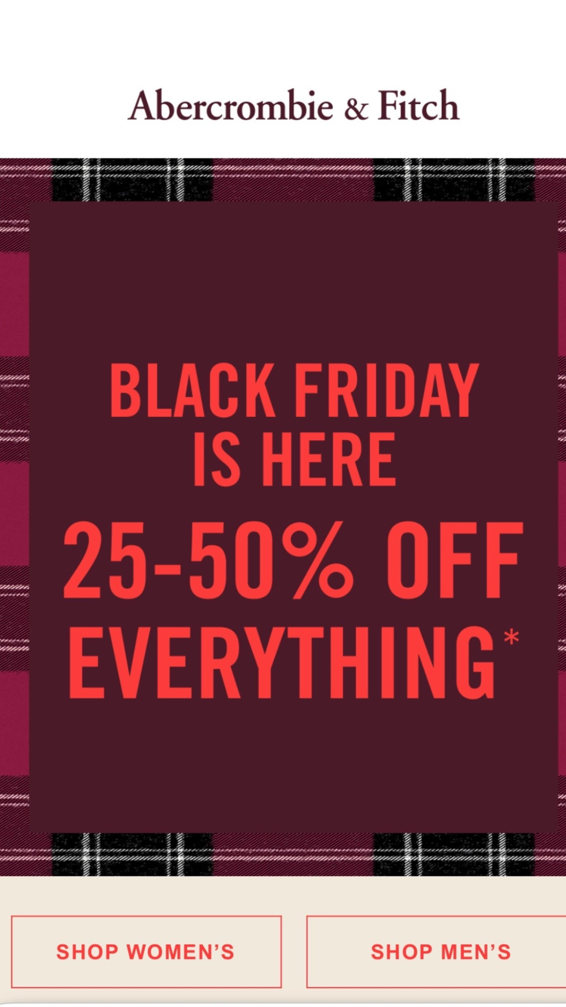 Abercrombie Black Friday sale


#LTKCyberWeek #LTKFindsUnder100 #LTKSaleAlert