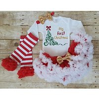 First Christmas Baby Girl Outfit. Toddler Infant My First 1st Girl | Etsy (US)