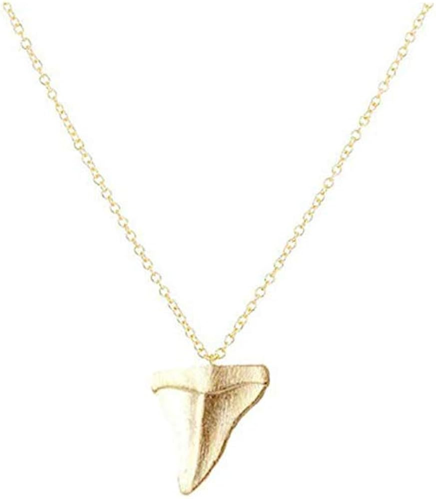 WLLAY Fashion Shark Tooth Pendant Necklace For Women Beach Jewelry | Amazon (US)
