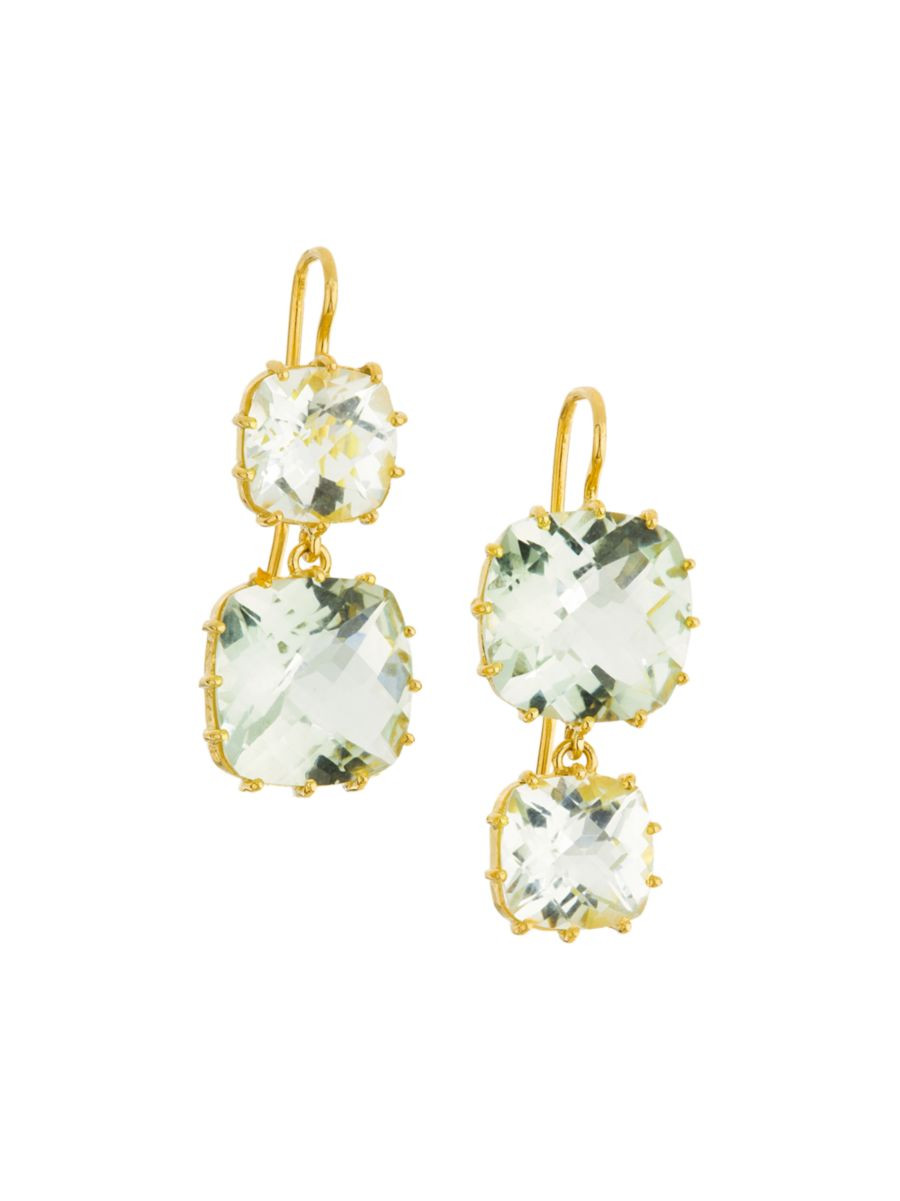 18K Yellow Gold & Aquamarine Inverted Drop Earrings | Saks Fifth Avenue
