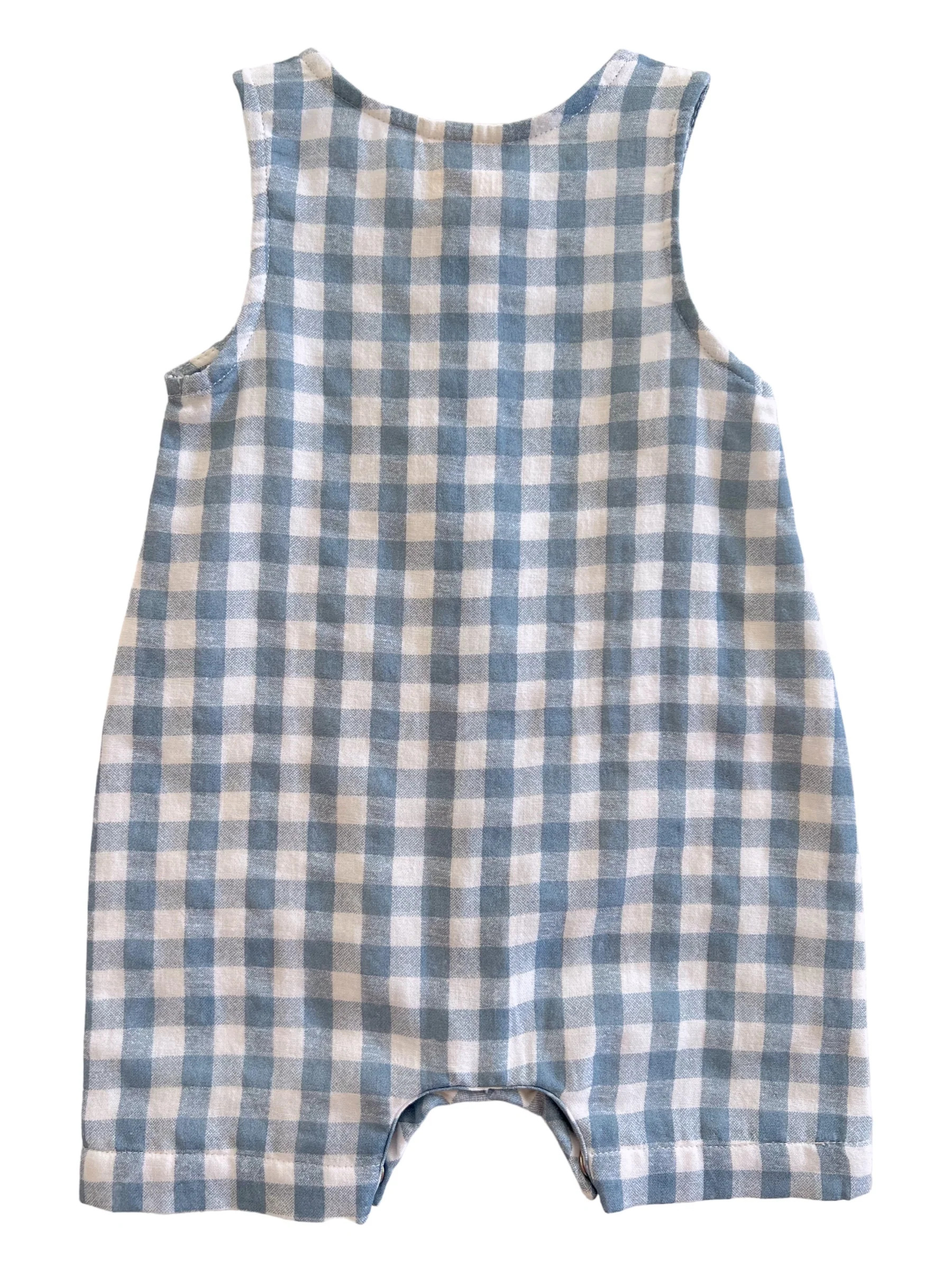 Blue Gingham / Organic Bay Shortie | SpearmintLOVE